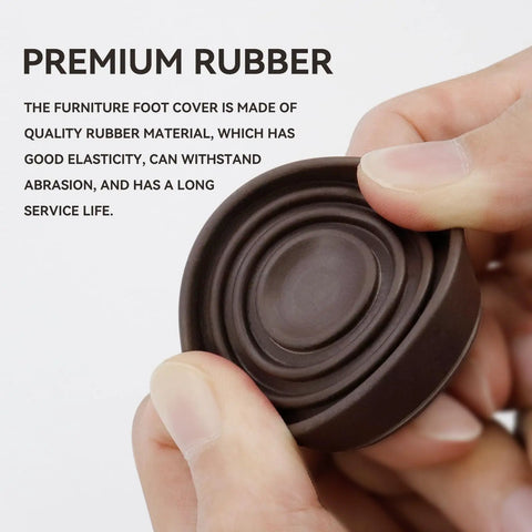 Close-up of 1.5 Inch Round Rubber Furniture Caster Cups 4 Pack Dark Brown Floor Protectors highlighting premium rubber quality