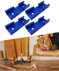 Four Piece T Slot Woodworking Tracks Set With Double Cut Profiles For Universal Cross Connectors In Woodworking Jigs Pro Grade Aluminum Alloy Blue Finish For Smooth Wear Resistant Operation