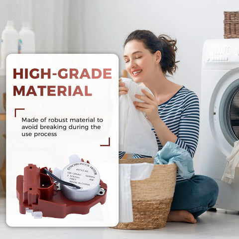 Top Load Washer Shift Actuator Straight Shot Replacement For WPW10006355 near laundry basket with clean clothes.