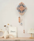 Dope Wooden Clock Kit 3D Mechanical Puzzle For Adults buildable wall clock shown installed with pendulum quartz movement