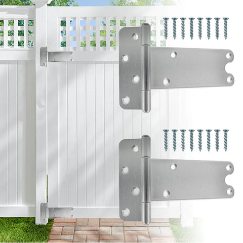 8 Inch Heavy Duty Door Hinges 300 Lbs Capacity 4 Pack With Screws Included for wooden fences, barn doors, and gates