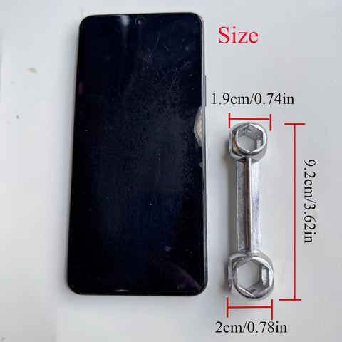 10 In 1 Hex Key Set With Dog Bone Aluminum Alloy Build Dope Portable Multi Tool next to smartphone for size comparison