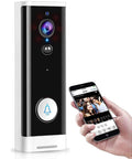 WiFi Video Doorbell Camera With 1080P HD Night Vision And Wide 166 Degree Field Of View, Motion Detection, mobile app control