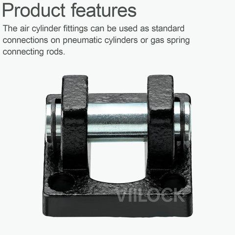 Heavy Duty Pneumatic Air Cylinder Mounting Bracket CB32 with iron body, shown with standard connection fittings.