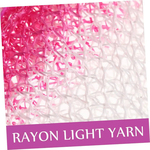 Close-up of pink and white rayon light yarn texture