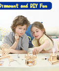 Two kids assembling models from Six In One STEM Kit For Kids Ages Eight To Twelve With 3D Puzzles Building And Engineering Models.
