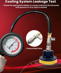 Heavy Duty 18 Piece Radiator Pressure Pump And Cooling System Leak Test Kit With Universal Water Tank Adapter for pressure gauge and valve.