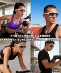Light Adapting Transition Lenses For Serious Sun Glare Blocking Safety Glasses With Ansi Z87 Certification. Athletes using them indoors and outdoors.