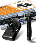 All In One M6 1.0 Fender Liner Screw And U Nut Clips Kit With 50 Pieces For Fender Engine Cover Splash Shield And Body Fasteners Mankk Universal U Nut Clips And Hex Head Bolts For Automotive Repair packaging