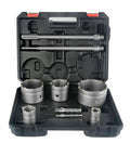 Binota 9-piece concrete hole saw kit in a black carrying case with SDS shank core bits