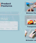Travel Pill Bags Pouch Organizer 240 Pack BPA Free Reusable Pouches With Writable Labels Zipper Seal Waterproof