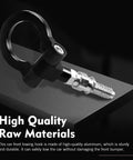 Hardcore Heavy Duty Alloy Racing D Ring Front Bumper Tow Hook Screw On Towing Trailer Puller in black aluminum material.