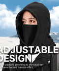 Winter Balaclava Gloves Set Windproof Thermal Ski Mask For Men And Women showing adjustable design and full head cover on snowy backdrop