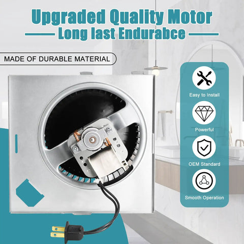 Blower Motor Assembly For 771 And 771 A Bathroom Exhaust Fans Replacement Motor 99080599 70CFM 3000 RPM with plug