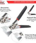 3 Inch Hand Seamer For Sheet Metal Straight Pliers with 80 mm jaw width and ergonomic handle, heavy duty stainless steel construction