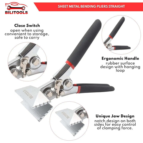 3 Inch Hand Seamer For Sheet Metal Straight Pliers with 80 mm jaw width and ergonomic handle, heavy duty stainless steel construction