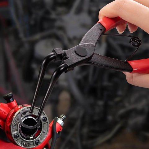 Using Heavy Duty 90 Degree Snap Ring Pliers For Trucks, Motorcycles, And Cars, Internal Retaining Ring Circlip Pliers on vehicle part