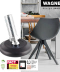 Heavy Duty Adjustable Furniture Glide Feet With Ultrasoft Wool Base Snappy Quick Click Pins And Swivel Cups on a chair leg.