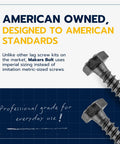 5/16 X 1-1/2 Inch Lag Screw Kit With 50 Heavy Hitter Hex Bolts And Flat Washers shown on a blue grid background.