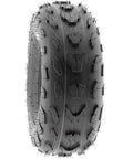 All Terrain ATV Tires 18x7-7 Set Of 2 Tubeless 4 Ply With Directional V Knobby Tread A007 for off-road adventures, side view