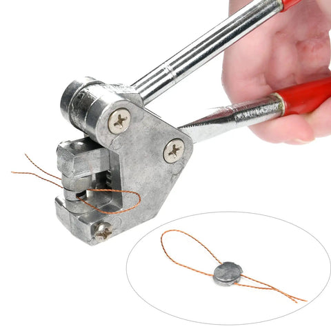 100 Pcs Round Lead Seals Kit With Easy Grip Sealing Pliers And Crimper 10x5mm Seals Red Handle Includes 100m Copper Wire