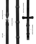 Grippy Web Reins For Horses With Non Slip Cotton Grip 16 Mm Wide Dressage Reins With Seven Hand Stoppers And Stainless Steel Buckles