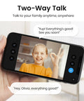 2K Indoor Security Camera With 360 Degree View, Baby Monitor And Pet Camera, Two-way talk feature shown on smartphone