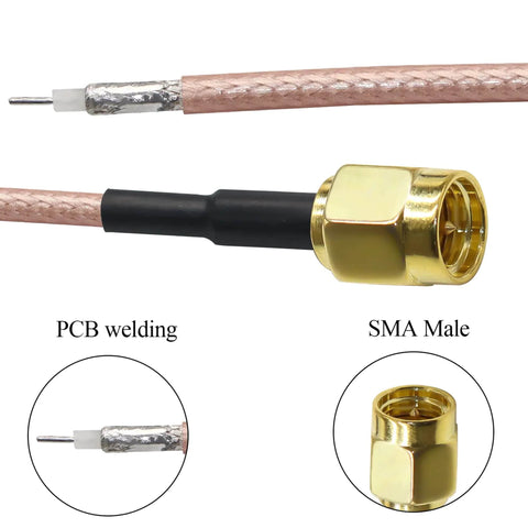 SMA To PCB Solder Cable 6 Inch 15cm RG316 Coax Antenna Extension Wire With SMA Male To PCB Connector For WiFi Routers 50 Ohm Impedance 2 Pack