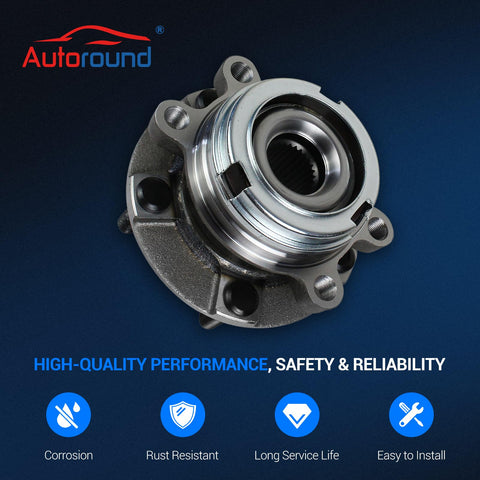 Front Wheel Bearing Hub Assembly For Nissan Altima 2007 2008 2009 2010 2011 2012 2.5L 5 Lug With ABS Bolt In Direct Fit OEM Grade Replacement