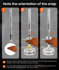 Installation steps for Extended Version Canvas Snaps Kit with 140 pcs heavy duty stainless steel fasteners for thick fabric.