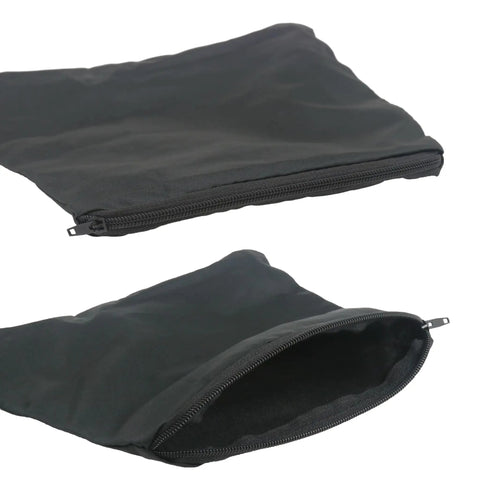 Rugged Heavy Duty Black Miter Saw Dust Collection Hood Pair With Zippered Table Saw Bag Polyester dust control bags with zippers.