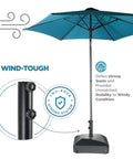 Beefy Mobile Umbrella Stand With Wheels And Locks Fillable Base Holds 125 Lbs Windproof Outdoor Pole Holder for patio deck