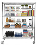Heavy Duty Five Tier Metal Shelving Unit With Wheels For Easy Mobility And High Capacity Industrial Wire Racks Each Shelf 250kg