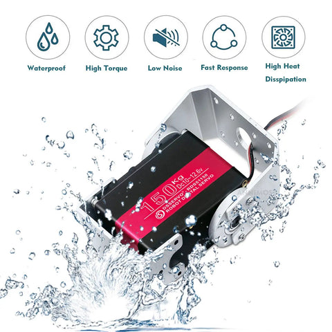 Beefy 150Kg Full Metal Gear Servo Motor For Robotic Arms And Humanoid Robots 12V high torque servo with waterproof feature