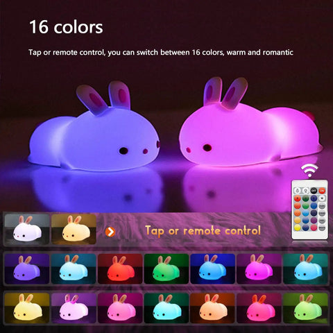 Kitty Night Light USB Rechargeable With Touch Sensor And Remote Control 16 Color Multicolor Kitty Light For Kids