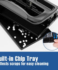 Heavy Duty 2 Or 3 Hole Punch With Adjustable Heads And Non Slip Base Nine Thirty Second Inch Hole Diameter 40 Sheet Capacity with built-in chip tray