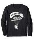 Front view of Powered Paragliding Paramotor Long Sleeve Shirt for Pilots and Adrenaline Junkies Black Lightweight Tee