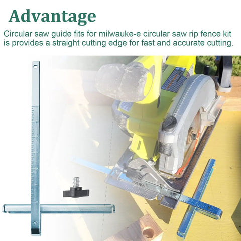 Rip Straight Cuts Like A Boss With This Badass 49-22-1001 Circular Saw Rip Fence Guide Kit Fits 6391-21 And 6310-20 Models For 7-Inch Left Blade Saws with clamp and cutting edge.