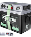 Smart Marine Battery Box 12V 24V Power Center With USB C And QC3.0 Quick Charge Port For Deep Cycle Bank side view with sturdy strap.