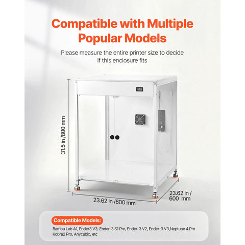 Badass Enclosed 3D Printer Tent With Hella Steady Chamber Heating And Smart Dual Pass Ventilation Featuring Integrated Led Task Lights Dustproof Waterproof Acrylic Housing For Zero Hassle Printing