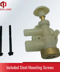RV toilet valve brass leak-resistant with screws