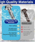 Comparison of 304 stainless steel vs ordinary steel bolts highlighting rust resistance and durability for machinery use.