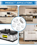 Applications of White Nylon Hole Plugs Kit With 13 Sizes From Quarter Inch To One And A Half Inch For Furniture Cabinets and End Caps