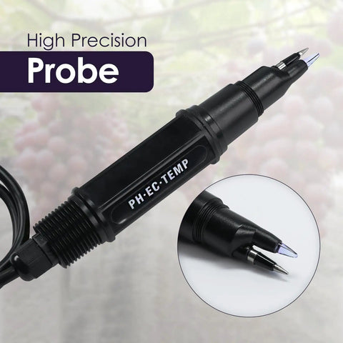 Close-up of Three In One Digital pH EC Temperature Meter For Food And Fermentation Versatile Waterproof Probe With ATC