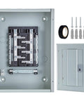 Pro Style 12 Space Circuit Breaker Panel 125 Amp Indoor Load Center With Main Lug Steel Enclosure Garage Power Hub For Homes And Workshops Built Like A Tank And Totally Reliable, showing internal breakers and screws.