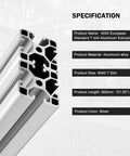 4 Pack 4040 Aluminum Extrusion T Slot 800mm Silver With 40x40 T Slotted Framing European Standard Anodized Linear Rail For 3D Printer Builds CNC Projects And DIY Machine Frames, cut end view