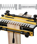 Rock Solid Dovetail Router Jig 12 Inch Width with four sharp bits and templates for flawless woodworking joints.