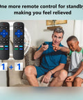 Pack Of 2 Replacement Remote For Roku TV Compatible With TCL Roku Hisense Roku And Onn Roku Models in living room setting