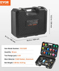 Heavy Duty 28 Piece Universal Radiator Pressure Tester Kit With No Sweat Manual Coolant Refill And Full Set Of Color Coded Adapter Caps in sturdy case.