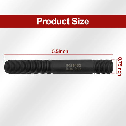 Knockout Draw Stud 29452 Replacement For Hydraulic Drivers 7646 And 7625, 5.5-inch heavy duty metal fitting, product size view